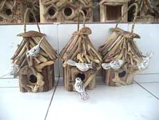 Decorative Driftwood Bird house, Wholesale Bali Handicraft