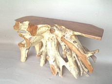 Teak Root Console Table, Bali Wooden Handicraft